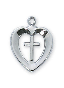 Cross in Heart Pendant - Catholic Gifts Canada