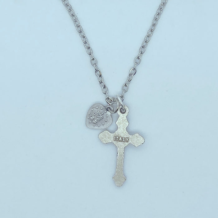 Crucifix with Heart Shaped Miraculous Medal (Copy)