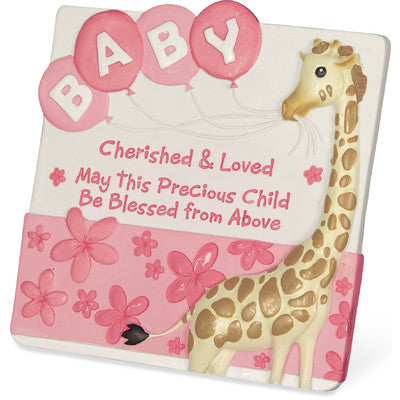 Cherished Blessings Baby Plaque for Girl - Catholic Gifts Canada
