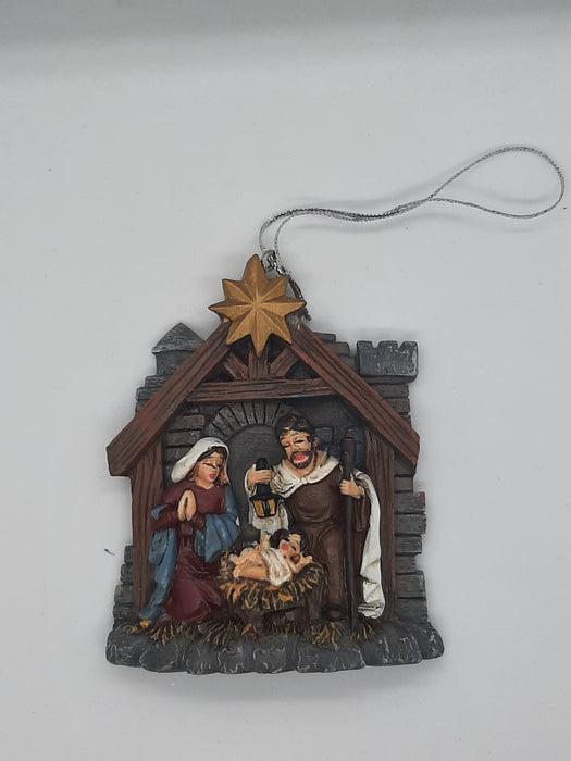 4" Holy Family With Lantern Ornament