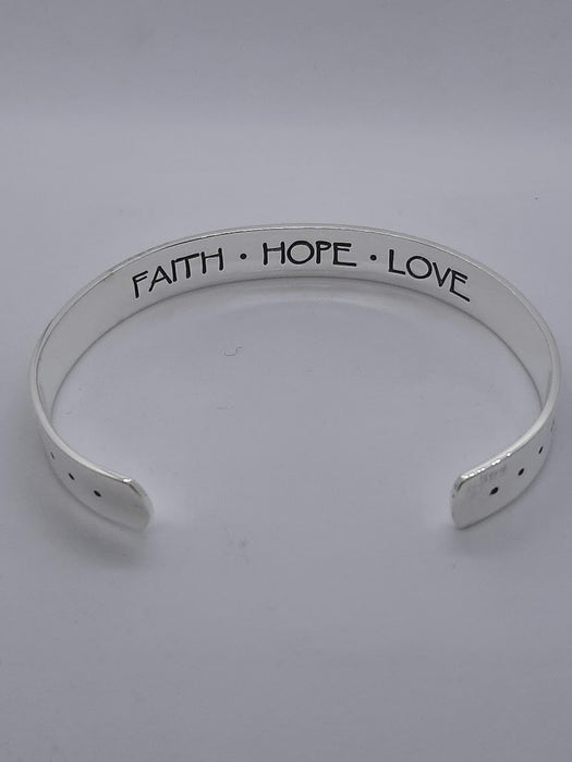 Faith, Hope, Love Cuff Bracelet - Catholic Gifts Canada