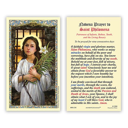 Prayer Card for St. Philomena - Catholic Gifts Canada