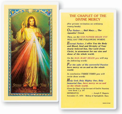 Chaplet of the Divine Mercy Holy Card - Catholic Gifts Canada