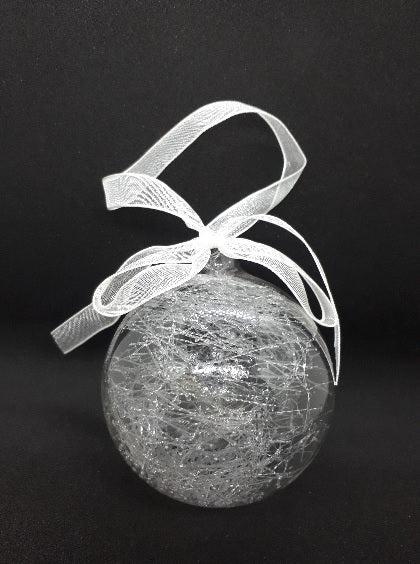 Round Glass Tinsel Ornament - Catholic Gifts Canada