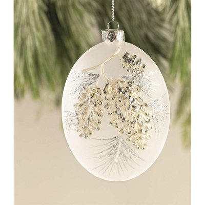 Frosted Pine Cone Ornament - Catholic Gifts Canada