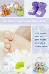 Welcome Baby Boy Card - Catholic Gifts Canada
