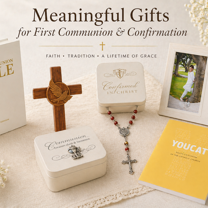 First Communion gifts in Canada including rosary and crucifix
