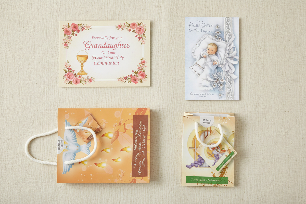 Greeting Cards, Gift Bags & Wrap Collection Flat Lay