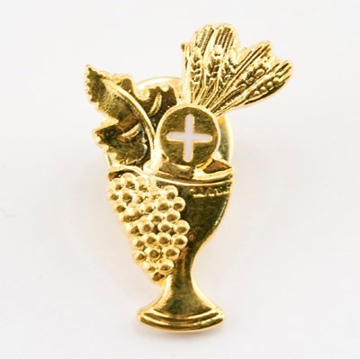 Gold Chalice First Communion Pin