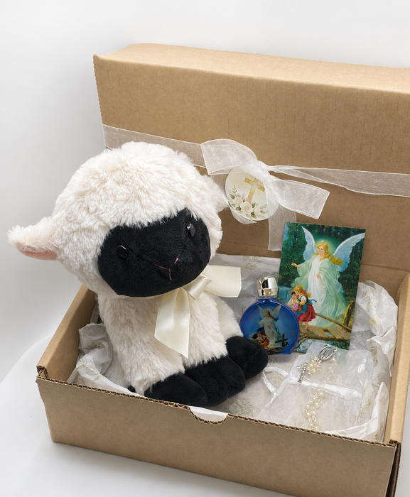 Little Lamb Baptism Blessing Gift Set, White Lamb