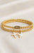 Gold Bead Layered Bracelet Set – Catholic Confirmation & RCIA 4mm Double Strand with Dove, Cross & Miraculous Medal - Catholic Gifts Canada