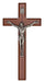 8" Walnut Wall Crucifix with Pewter Corpus - Catholic Gifts Canada