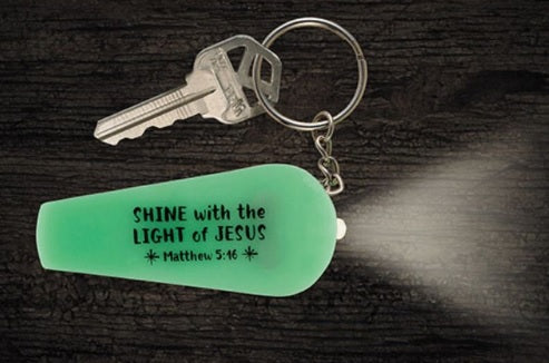 Shine With The Light Of Jesus Flashlight Keychain