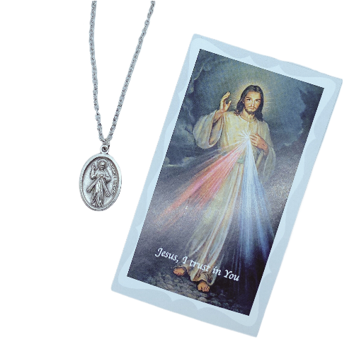 Divine Mercy Medal With Holy Card