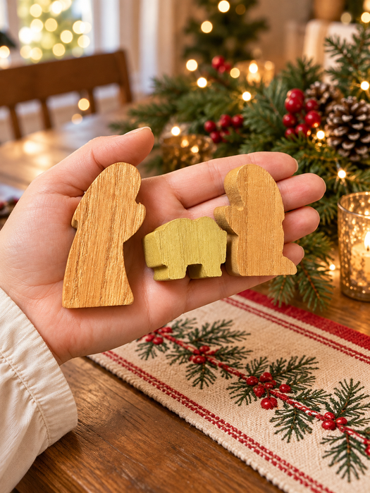 11-Piece Wooden Silhouette Nativity Set