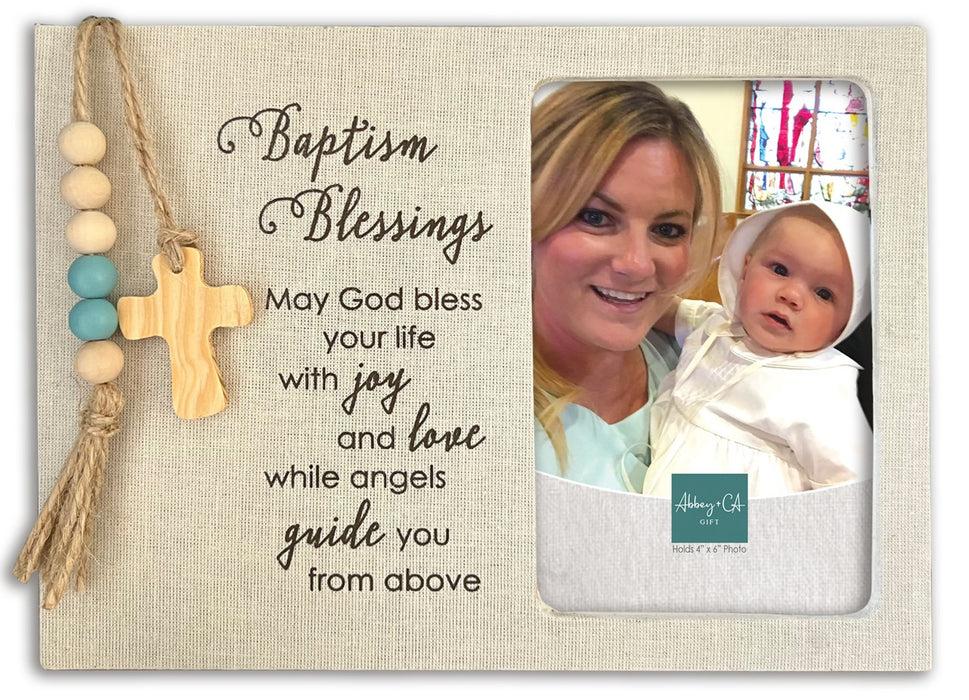 Baptism Photo Frame with Beads
