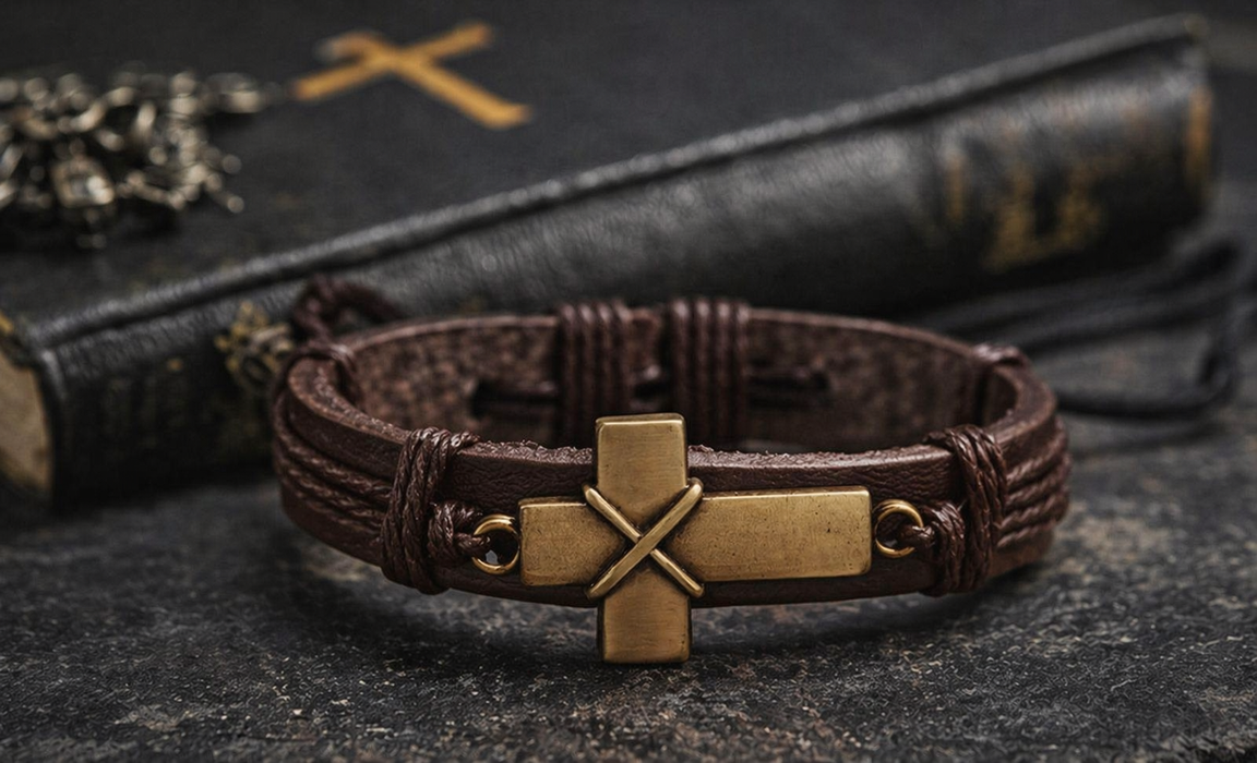 Adjustable Cross Cord Bracelet