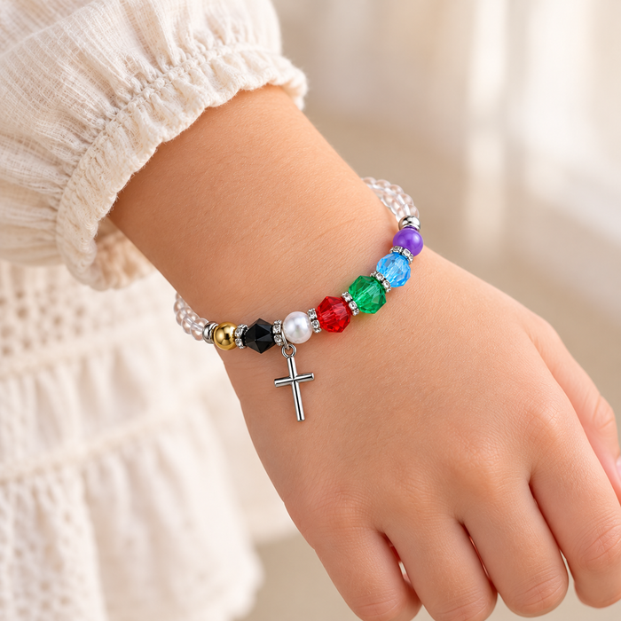 Colours of Faith Cross Bracelet, 6 Inches
