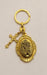 St. Christopher & Crucifix Gold Keychain – Catholic Travel Protection Keyring - Catholic Gifts Canada