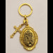 St. Christopher & Crucifix Gold Keychain – Catholic Travel Protection Keyring - Catholic Gifts Canada
