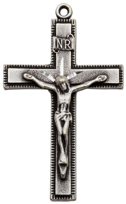 Silver Plated Crucifix Necklace with Heavy 24" Chain and Gift Box