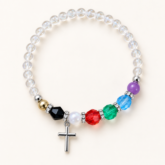 Colours of Faith Cross Bracelet, 6 Inches