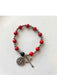 Red and Silver Rosary Bracelet - Catholic Gifts Canada