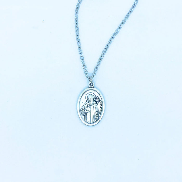 St. Benedict Medal on 24" Chain, With Holy Card