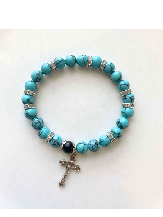 Turquoise Beaded Bracelet - Catholic Gifts Canada