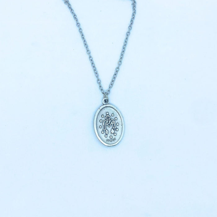Miraculous Medal on 24" Chain, With Holy Card