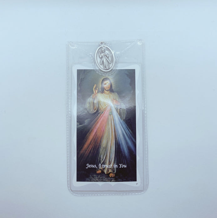 Divine Mercy Medal With Holy Card