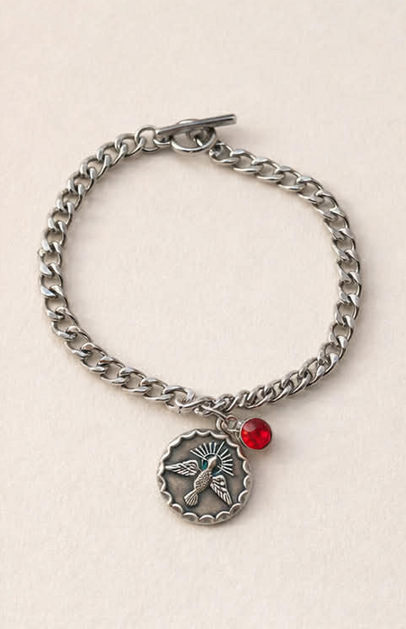 Confirmation Charm Bracelet – Red Crystal, Holy Spirit Charm