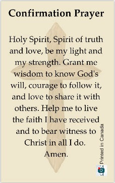 Confirmation Prayer Card – Dove of the Holy Spirit