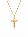 18k Gold on Sterling Silver Lord’s Prayer Crucifix Necklace, 24" Chain, Gift Boxed - Catholic Gifts Canada