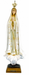12-inch Our Lady of Fatima statue in ivory resin with finely sculpted robes and serene expression, depicted standing in prayer on a simple base with traditional Marian detailing.