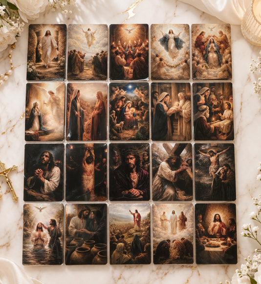Rosary Prism with Floral Mystery Cards - Catholic Gifts Canada