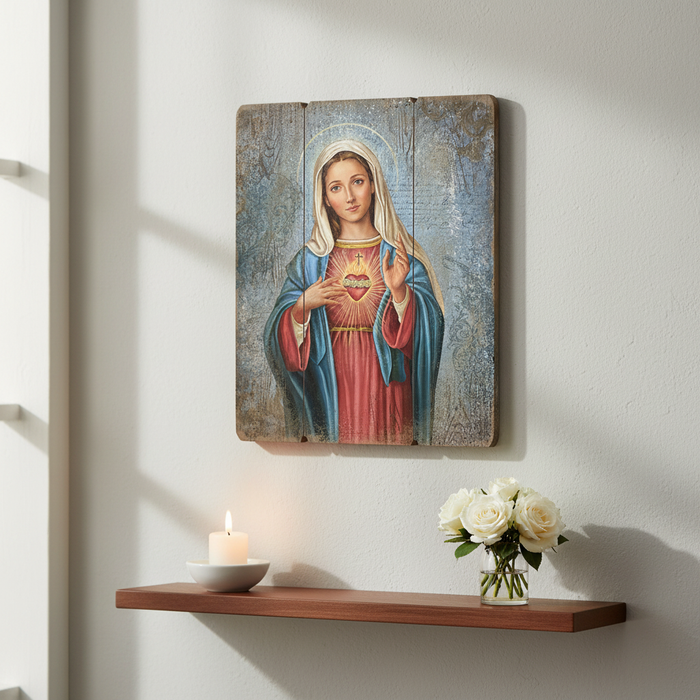 Immaculate Heart Pallet Sign Lifestyle