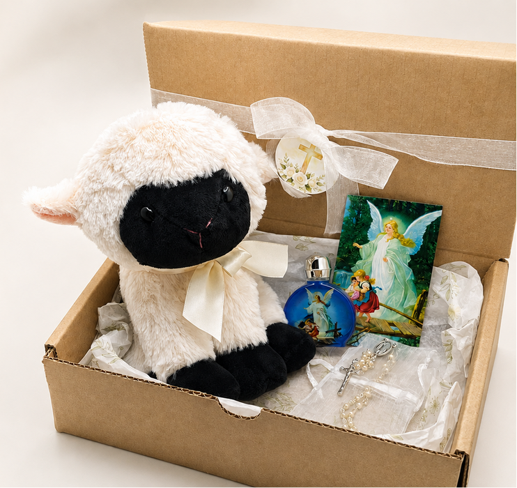 Little Lamb Baptism Blessing Gift Set, White Lamb