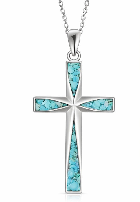 Turquoise Cross Pendant Necklace