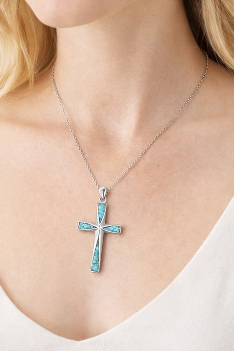 Turquoise Cross Pendant Necklace