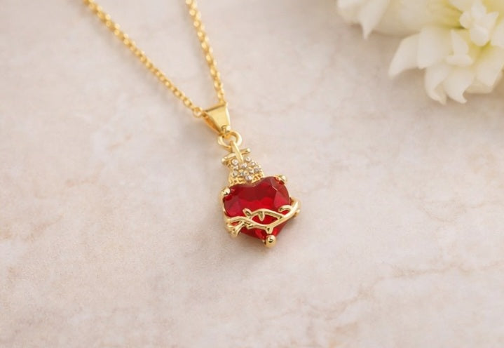 Sacred Heart of Jesus Necklace – Catholic Necklace for Women (18" Chain)