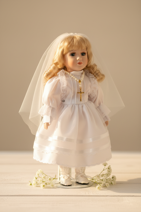 Porcelain Communion Doll Blonde - Revised
