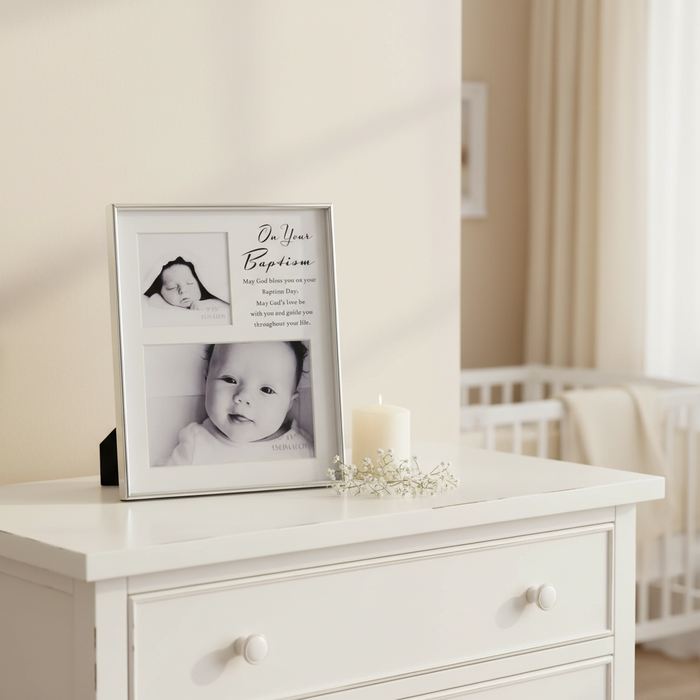 Silver Baptism Frame Lifestyle