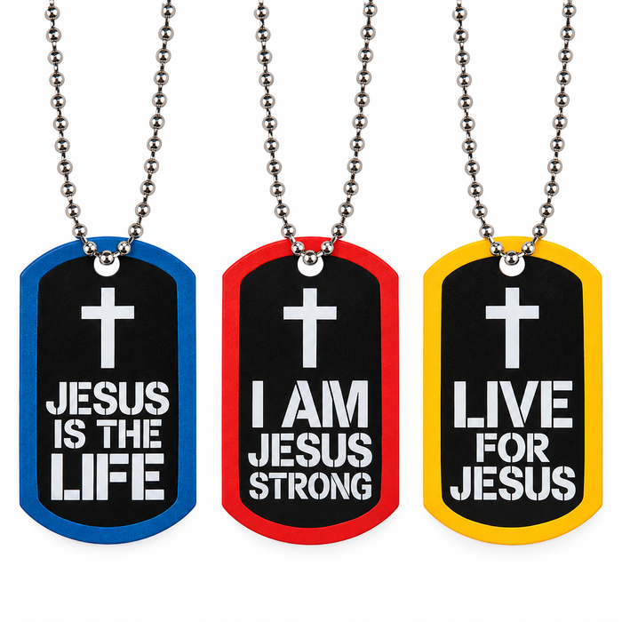 Jesus Strong Dog Tag Necklace