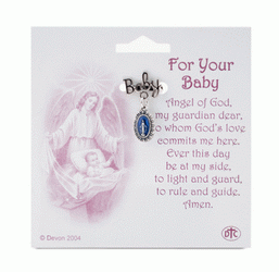 Baby Pin with Miraculous Medal for Boys - Catholic Gifts Canada
