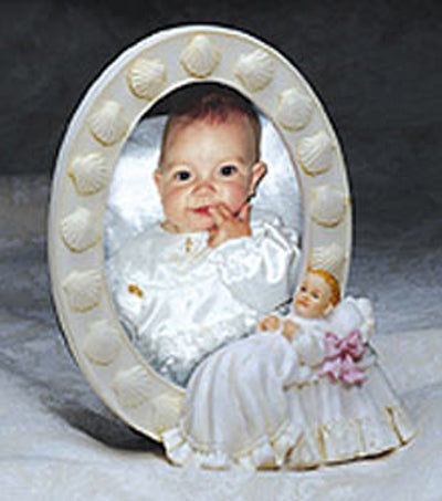 Oval Baptism Picture Frame - Catholic Gifts Canada