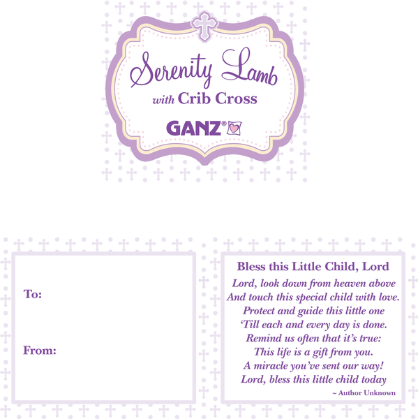 Serenity Lamb with Crib Cross for a Girl - Catholic Gifts Canada