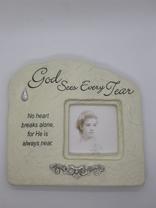 God Sees Every Tear Memorial Tabletop Frame - Catholic Gifts Canada