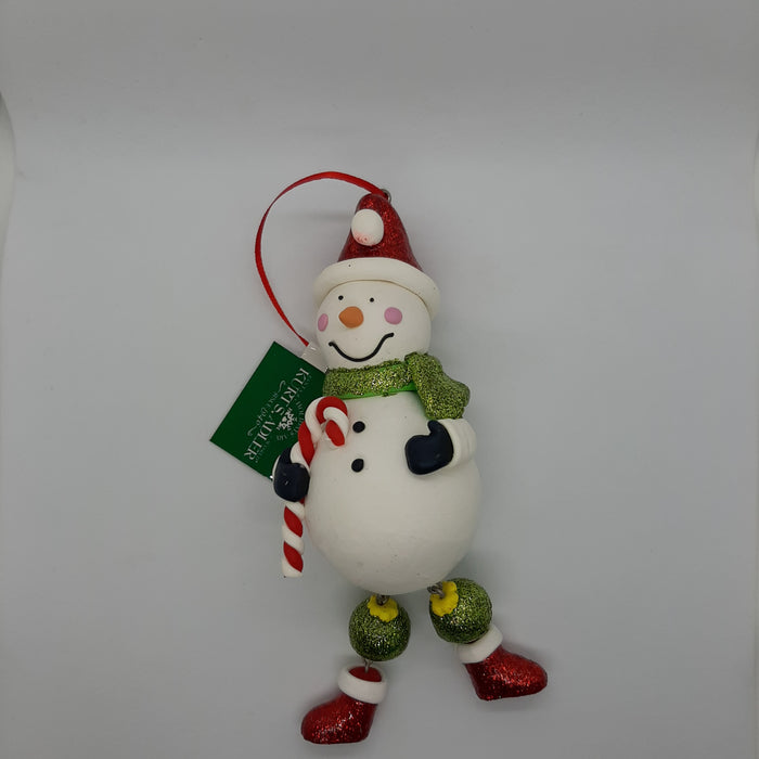 Snowman with Candy Cane Ornament