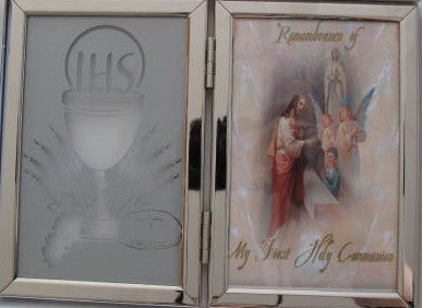 Silver-Plated Double Frame for Boys - Catholic Gifts Canada